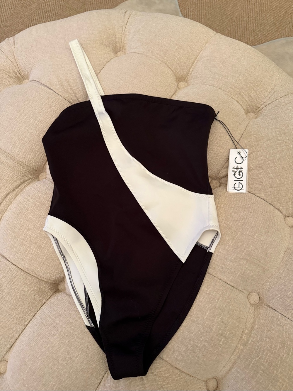 Women’s GIGI C Black & White Asymmetrical One-Piece